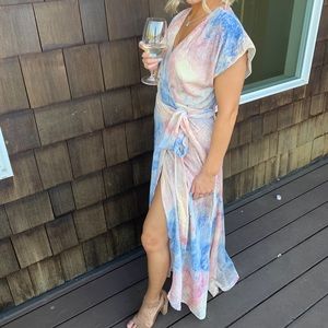 Desert flower velvet maxi dress